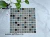 Gạch Mosaic Gốm Rạn 2 Lớp Màu Mix Màu Xám Xanh