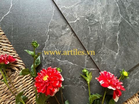  Gạch vân đá mờ màu đen tia trắng 
