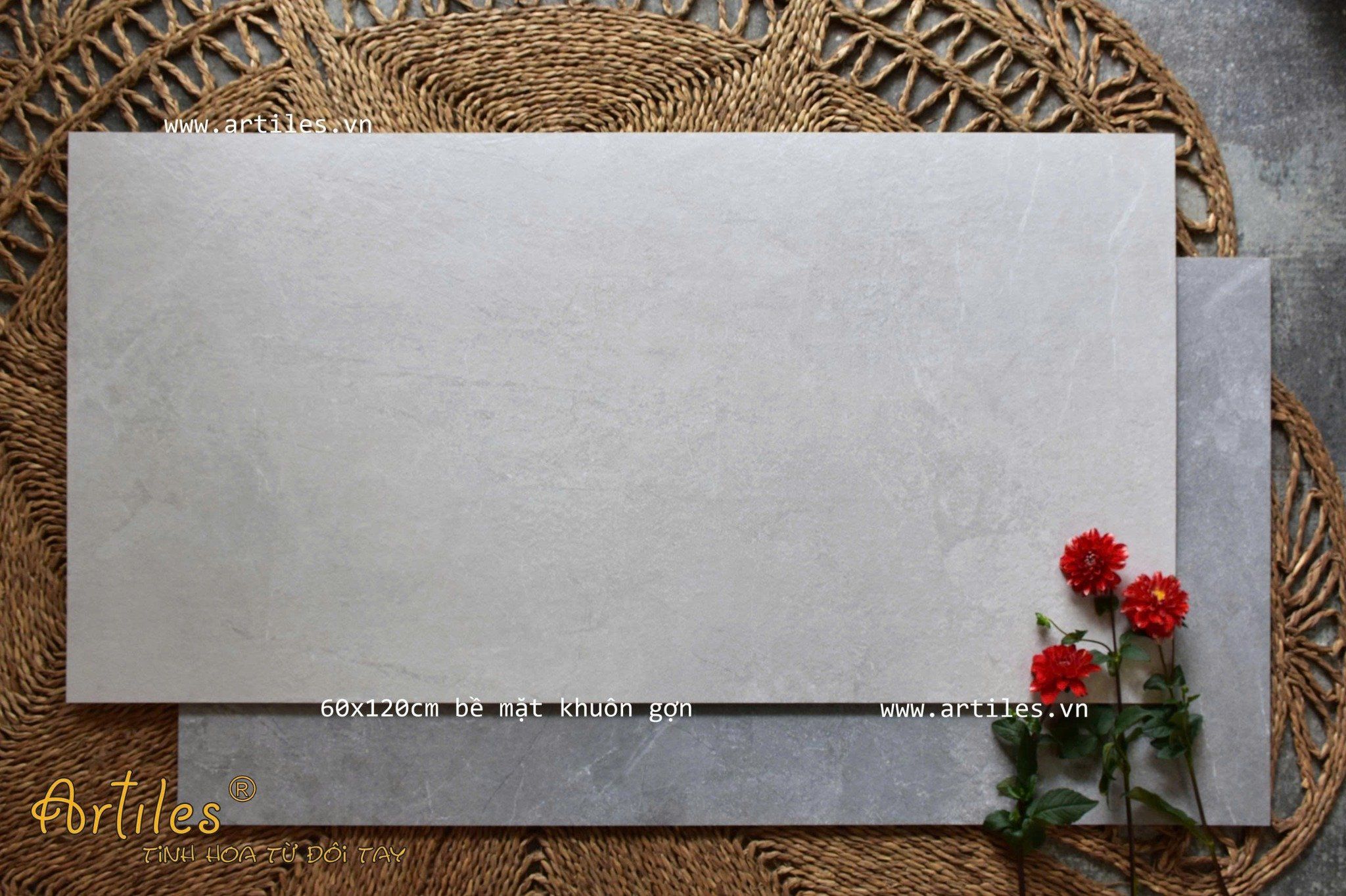 Gạch ốp lát vân đá xám nhạt 60x120cm Art702