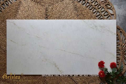  Gạch màu trắng vân kem vàng Art95 