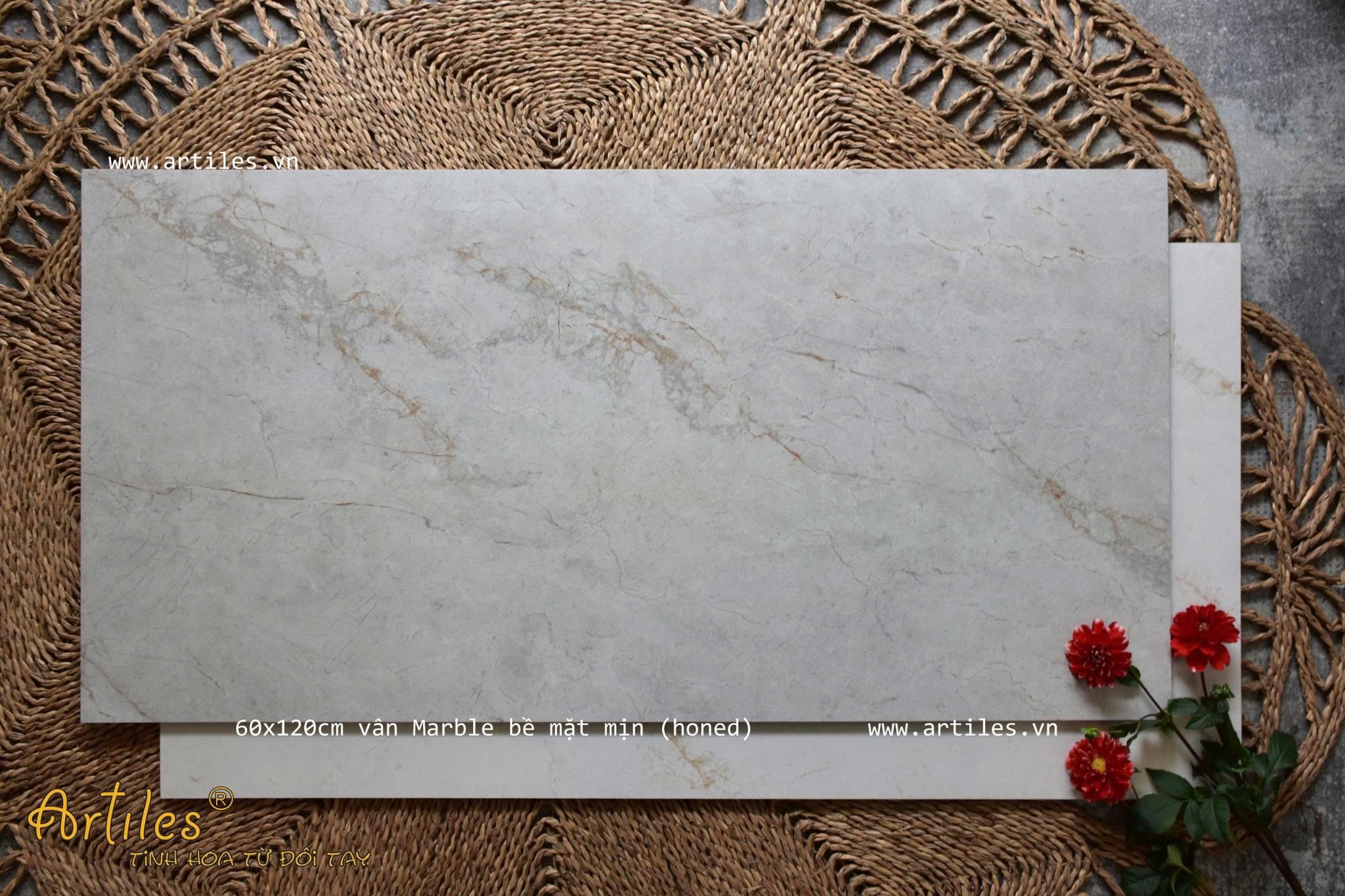Gạch vân đá màu xám mịn 60x120cm Art96