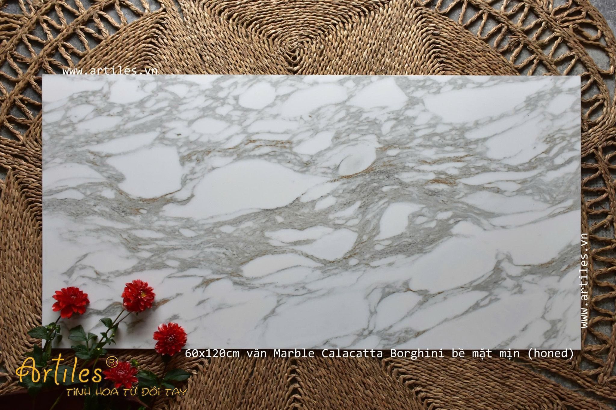 Gạch Vân Đá Marble Trắng Gold Calacatta Borghini