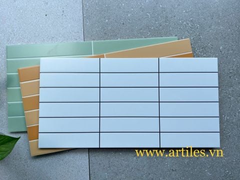  Gạch ốp tường giả gạch thẻ màu trắng mờ 