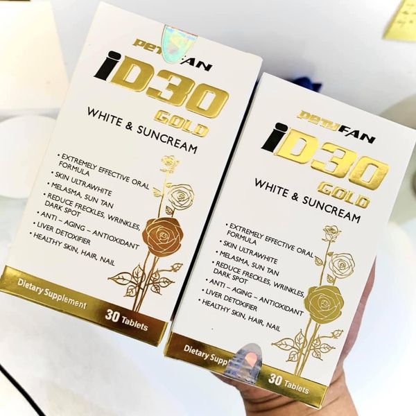  Viên uống chống nắng trắng da ID30 Gold White & Suncream 