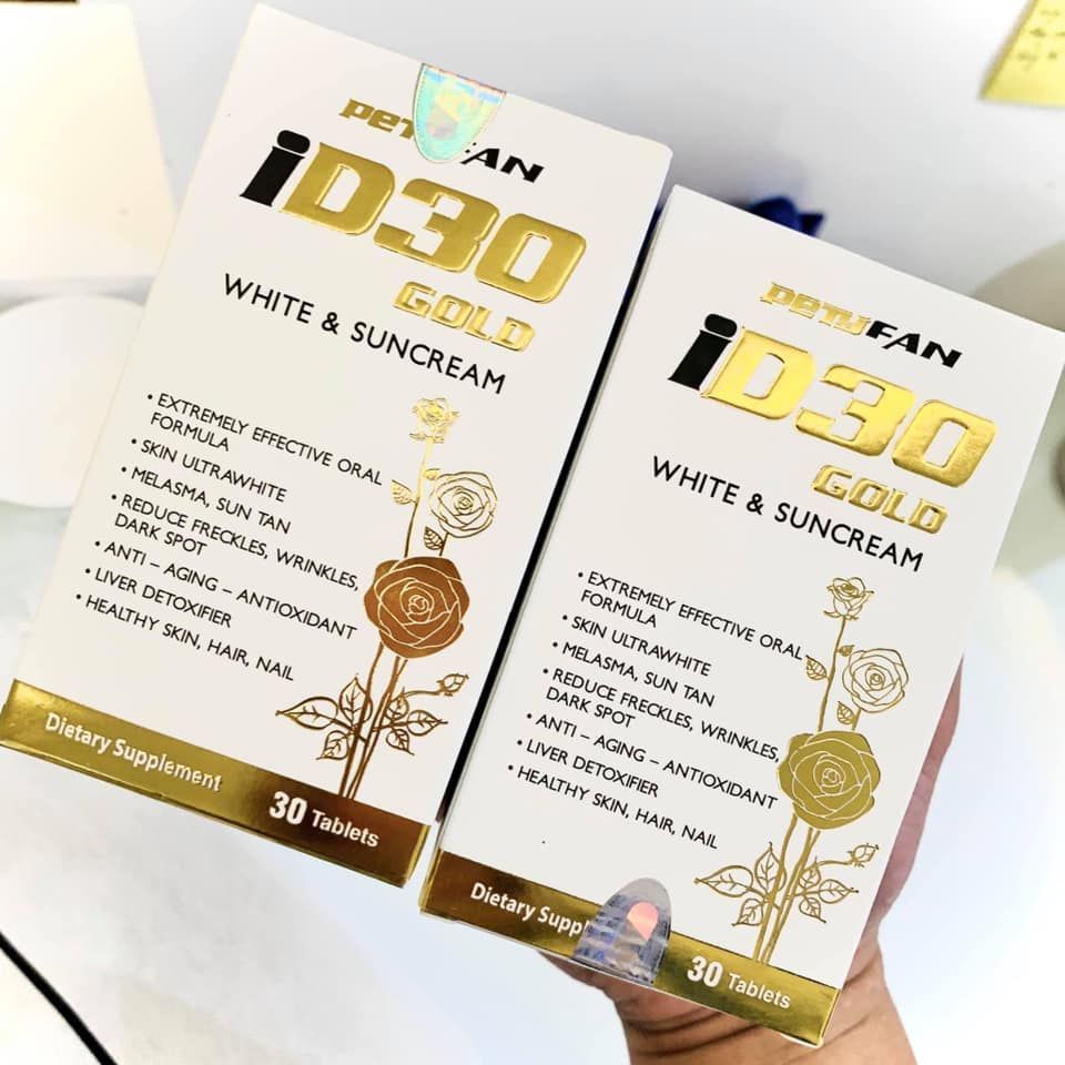  Viên uống chống nắng trắng da ID30 Gold White & Suncream 