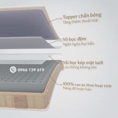 Đệm/Nệm cao su Natural Charcoal Latex Plus