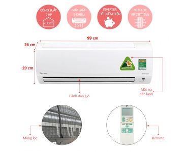  Máy điều hoà inverter 2 chiều Daikin FTHM50HVMV/RHM50HVMV 