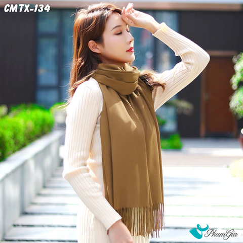 Khăn Choàng Cashmere Trơn Cao Cấp (CMTX134)