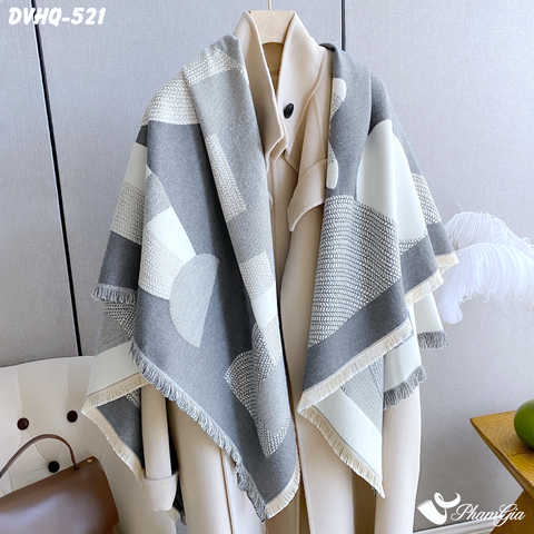 Khăn Choàng Dạ Cashmere Vuông Phong Cách Hàn Quốc Phiên Bản Mới  (DVHQ521)