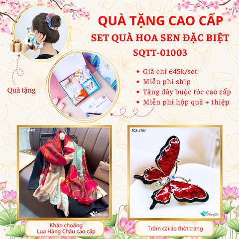 QUÀ TẶNG CAO CẤP - SET QUÀ HOA SEN ĐẶC BIỆT (SQTT01003)