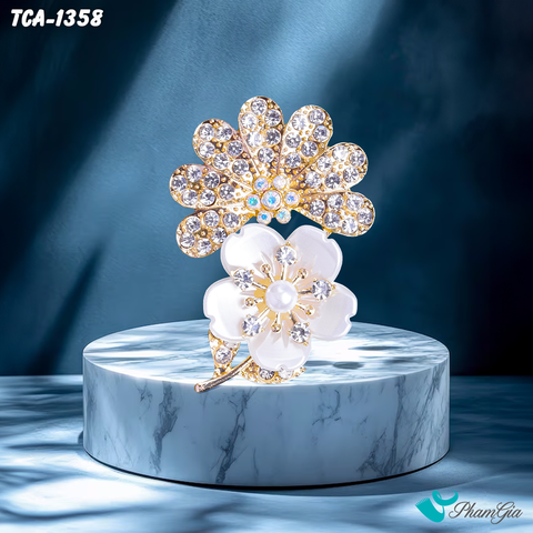 Ghim Cài Áo Hoa Đính Ngọc Trai Thanh Lịch (TCA1358)