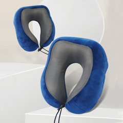 Gối tựa cổ chữ U du lịch cao su non Neck Rest Pillow - Blue