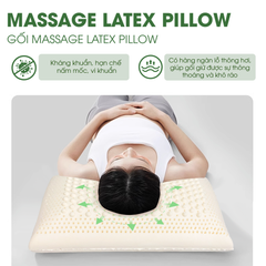 Gối massage cao su thiên nhiên NIN House 63x40x15cm