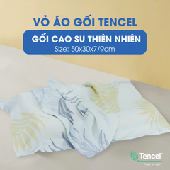 Vỏ áo gối lượn sóng tencel cho gối cao su thiên nhiên 50x30x7/9cm màu TC9009