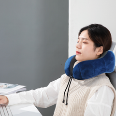Gối tựa cổ chữ U du lịch cao su non Neck Rest Pillow - Blue