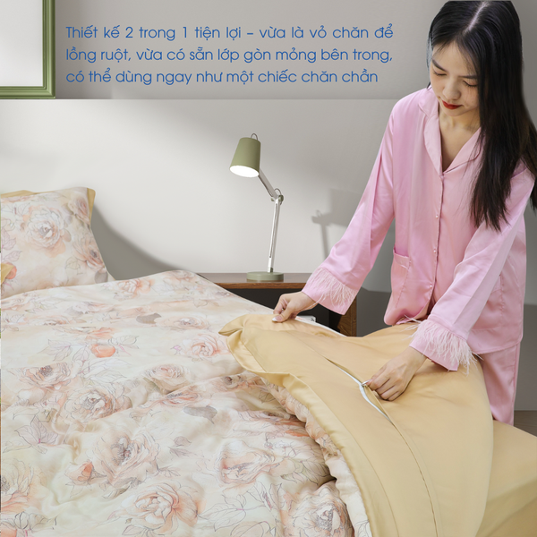 NP8909 - Bộ chăn ga gối Tencel NIN Pristine NP8909