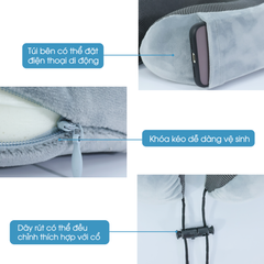 Gối tựa cổ chữ U du lịch cao su non Neck Rest Pillow - Grey