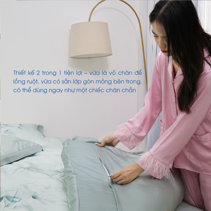 NP8912 - Bộ chăn ga gối Tencel NIN Pristine NP8912