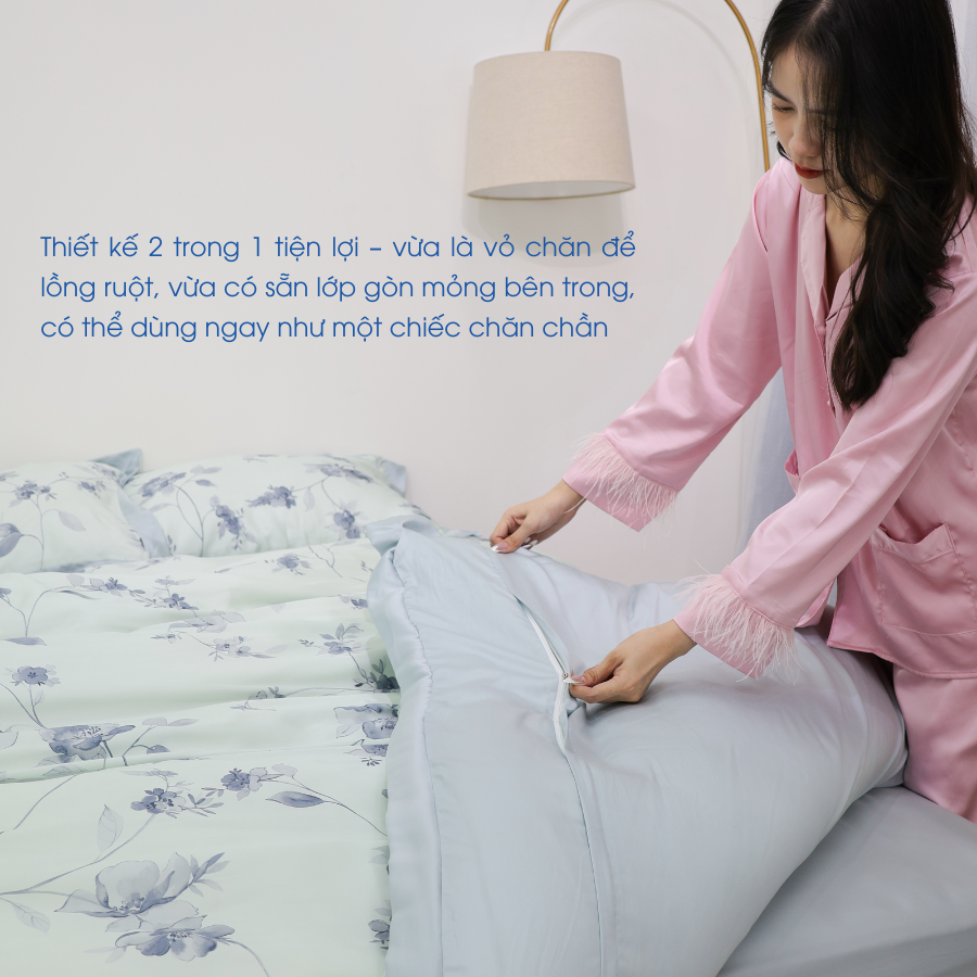 NP8915 - Bộ chăn ga gối Tencel NIN Pristine NP8915