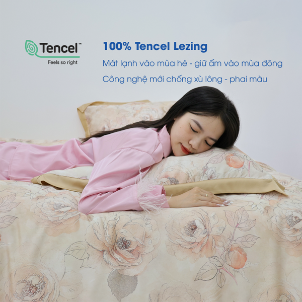 NP8909 - Bộ chăn ga gối Tencel NIN Pristine NP8909