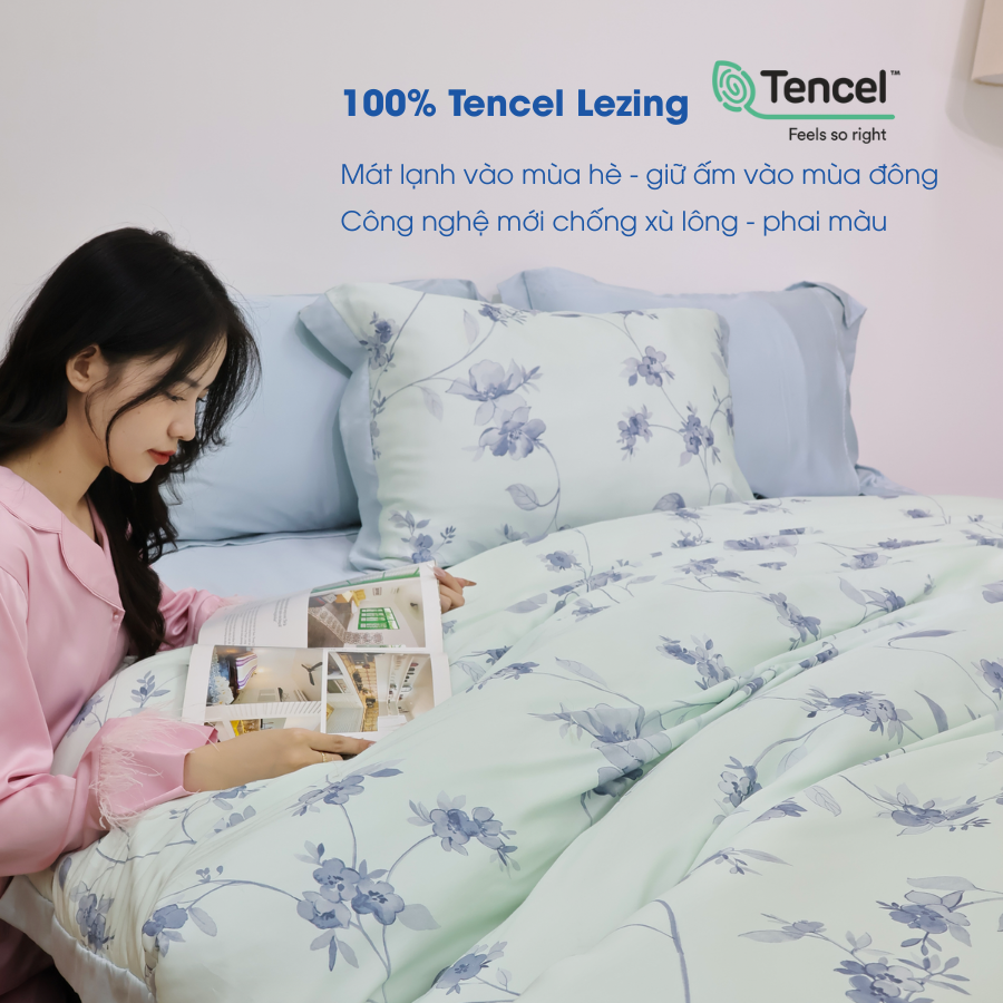 NP8915 - Bộ chăn ga gối Tencel NIN Pristine NP8915