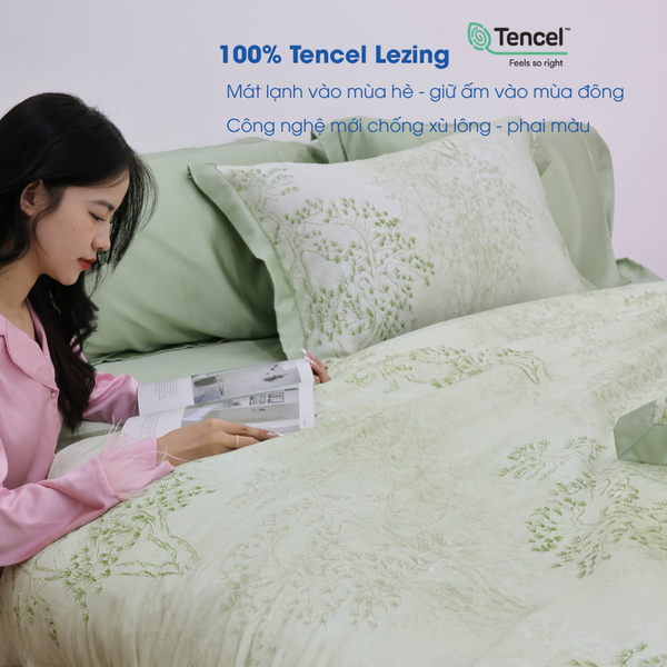 NP8913 - Bộ chăn ga gối Tencel NIN Pristine NP8913