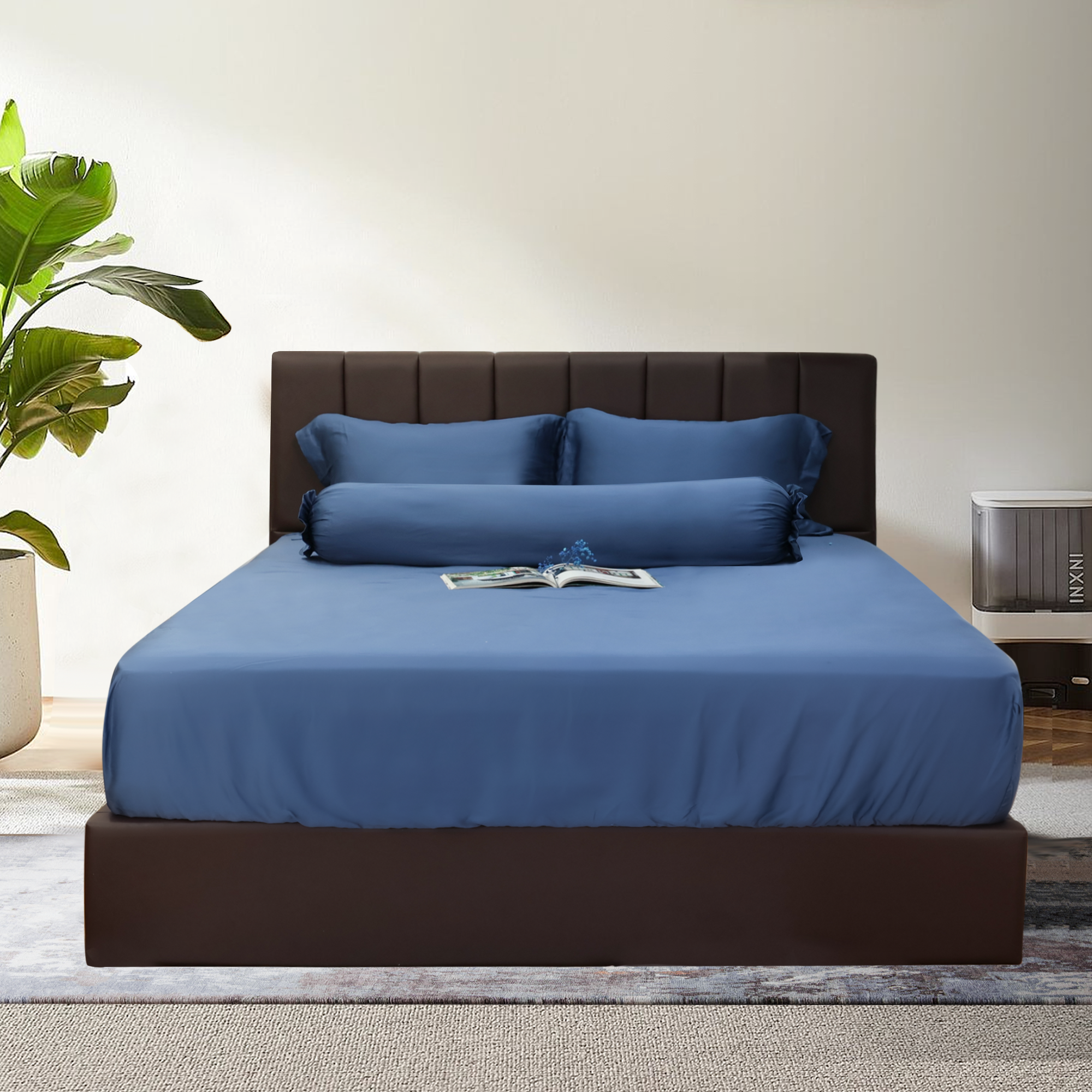 Bộ ga gối NIN Bamboo màu xanh Navy