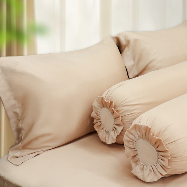 Bộ chăn ga gối Tencel NIN Florence màu Cream