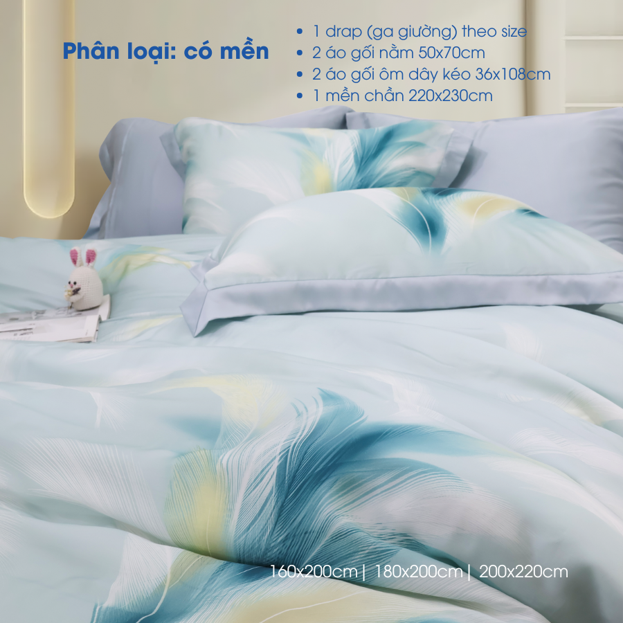 NP8916 - Bộ chăn ga gối Tencel NIN Pristine NP8916