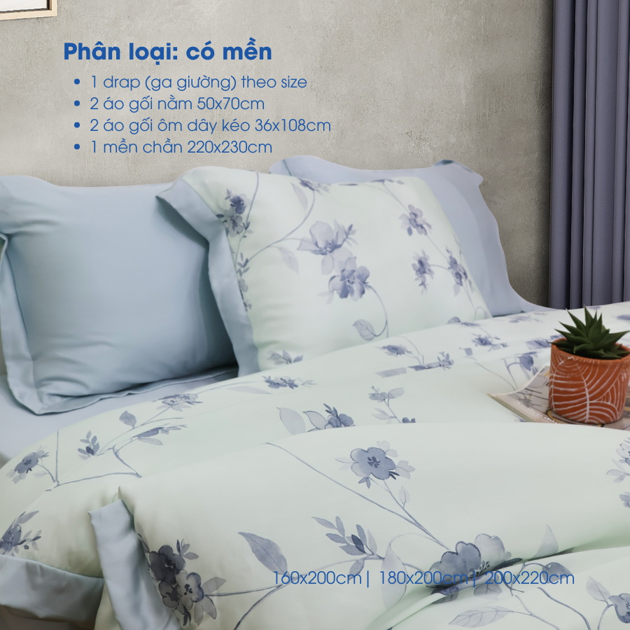 NP8915 - Bộ chăn ga gối Tencel NIN Pristine NP8915