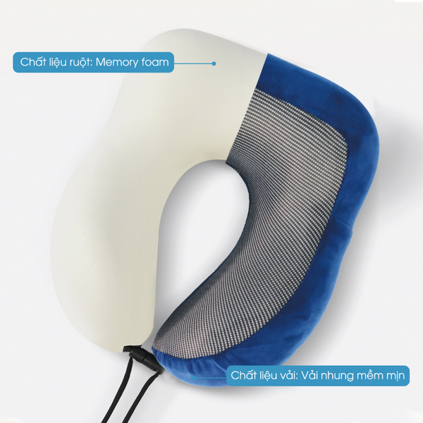 Gối tựa cổ chữ U du lịch cao su non Neck Rest Pillow - Blue