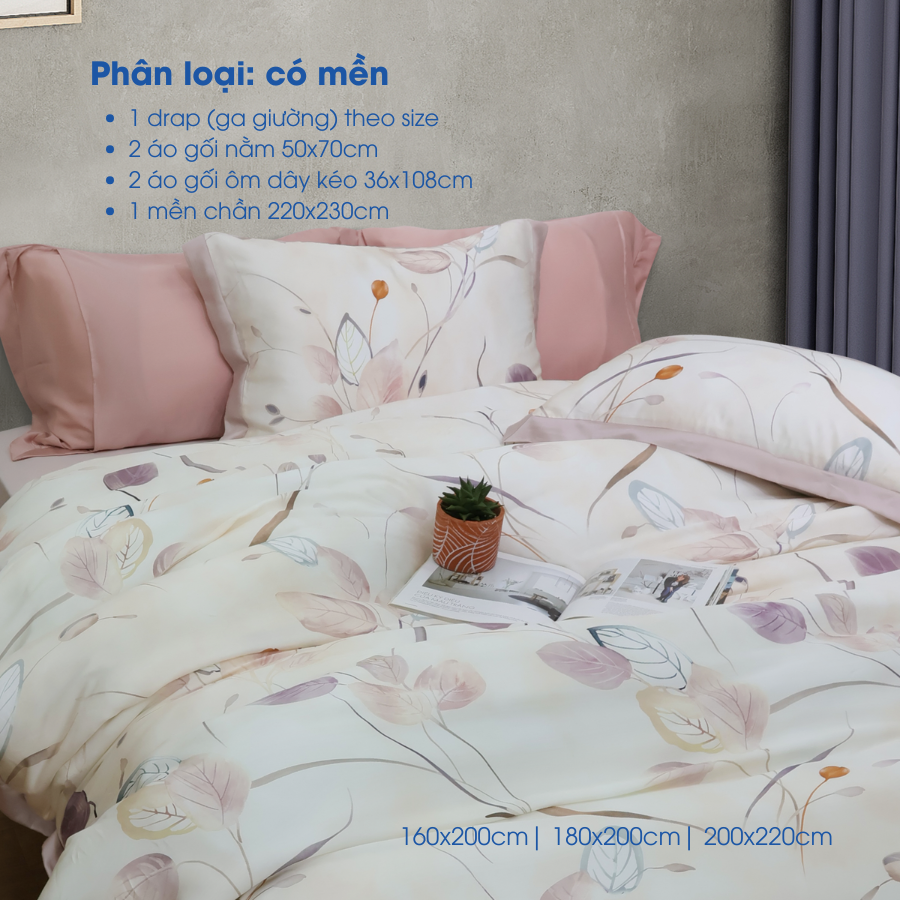NP8911 - Bộ chăn ga gối Tencel NIN Pristine NP8911