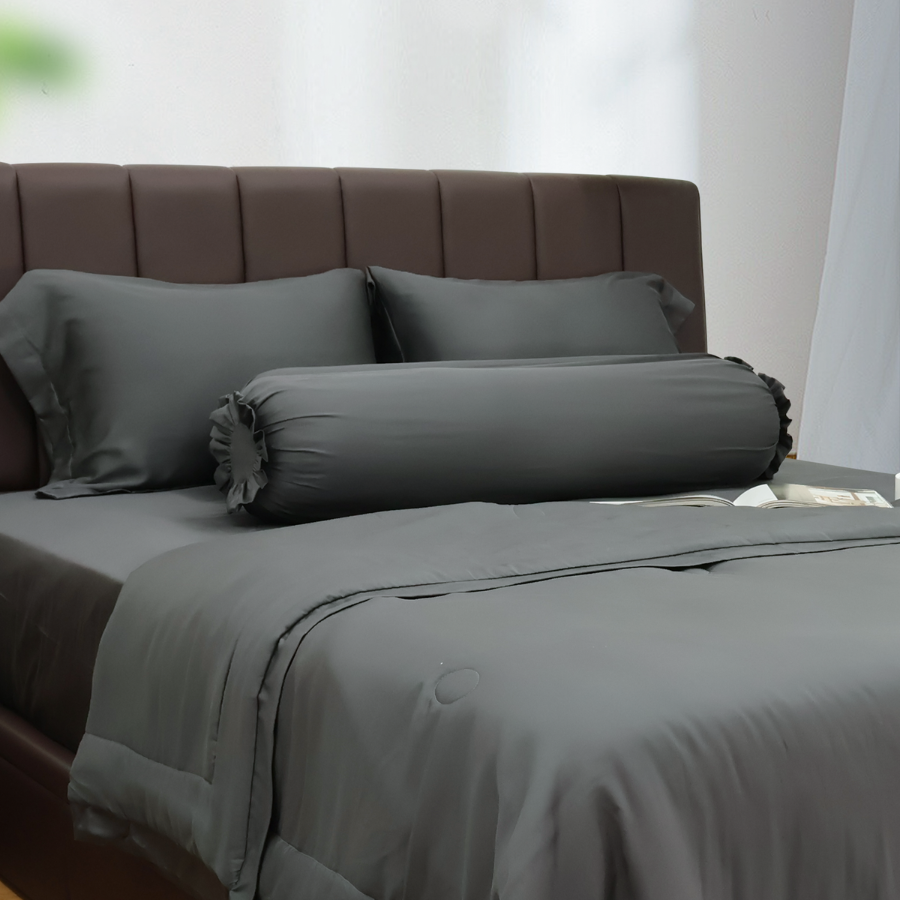 Bộ chăn ga gối Tencel NIN Florence Black Sand