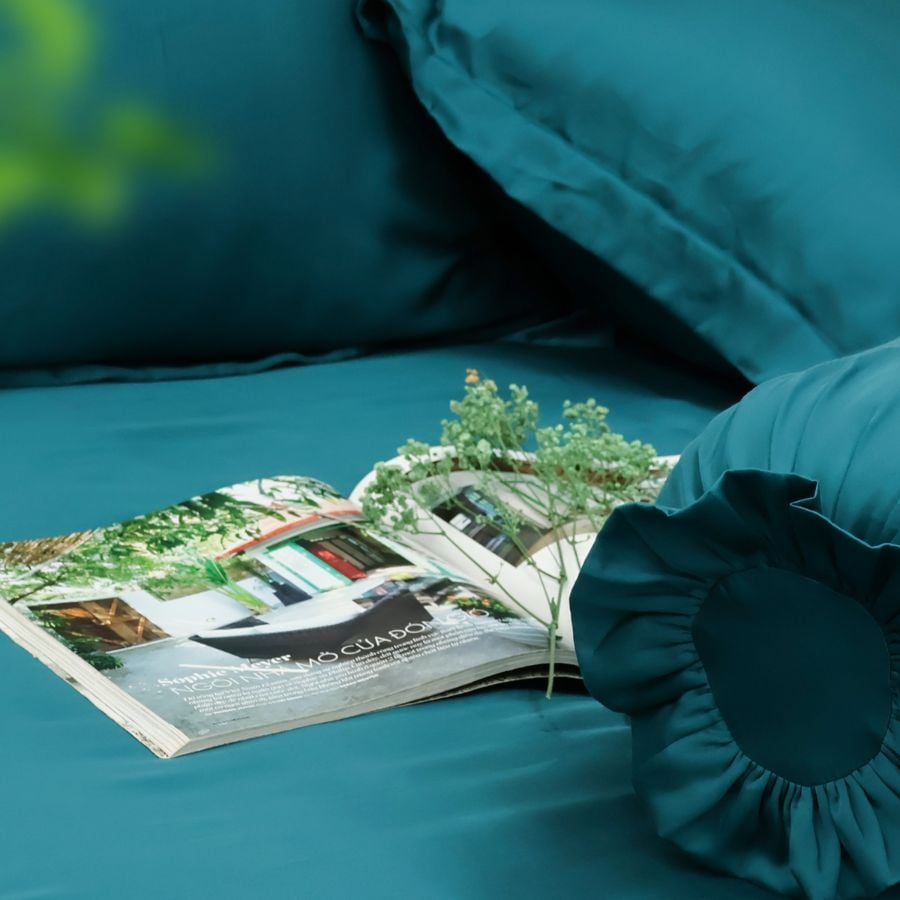 Bộ chăn ga gối Tencel NIN Florence Harbor Blue