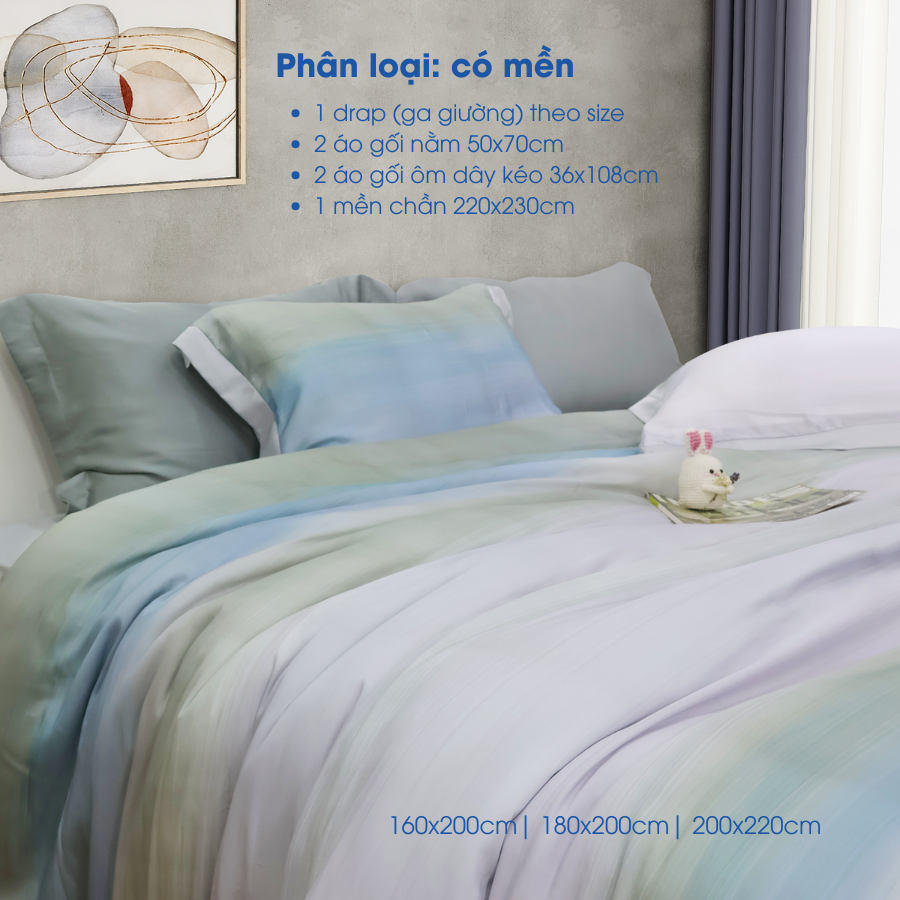 NP8908 - Bộ chăn ga gối Tencel NIN Pristine NP8908