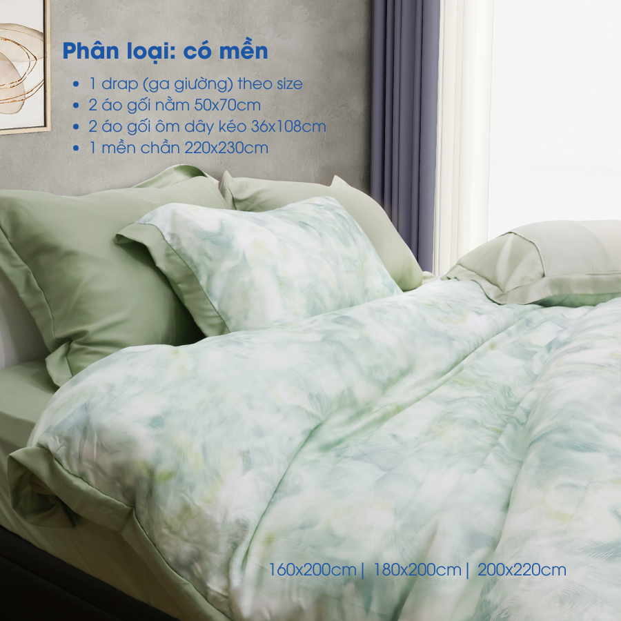 NP8914 - Bộ chăn ga gối Tencel NIN Pristine NP8914