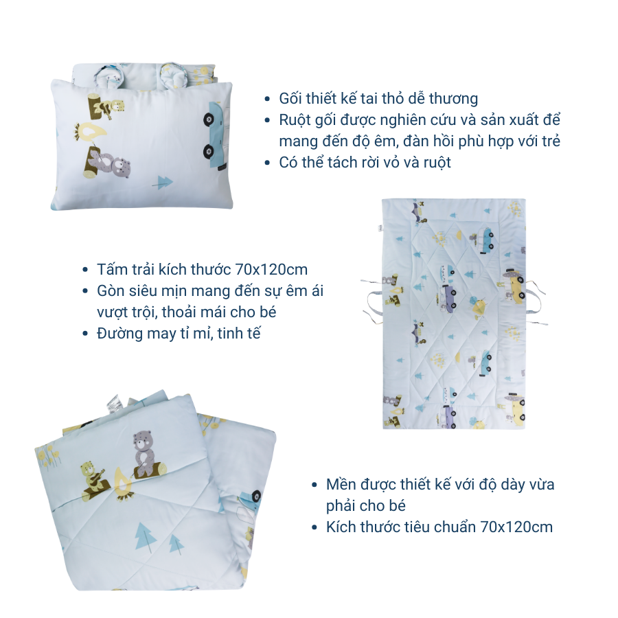 Bộ 5 món tiện lợi Tencel cho bé đi học