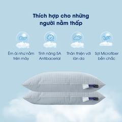 Gối chần bông Cloudy NIN House - Cotton Quilted Pilllow cho người năm thấp