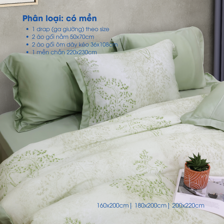 NP8913 - Bộ chăn ga gối Tencel NIN Pristine NP8913