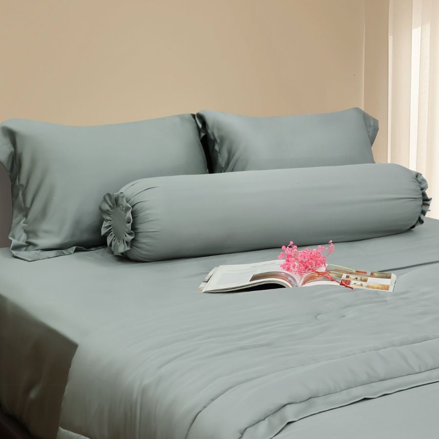 Bộ chăn ga gối Tencel NIN Florence Cloud Grey