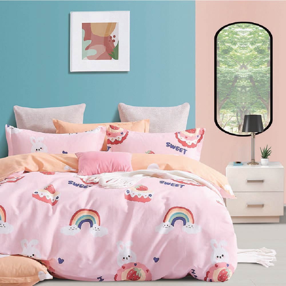 Bộ chăn ga gối 100% cotton satin NIN Collins N190071