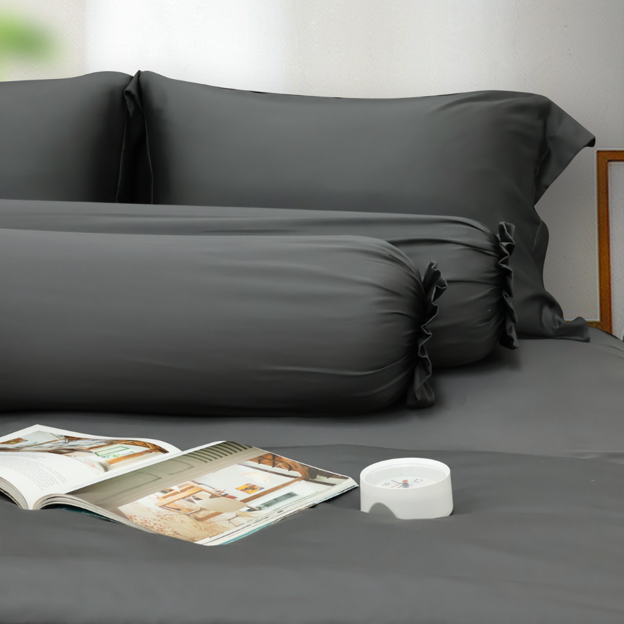 Bộ chăn ga gối Tencel NIN Florence Black Sand