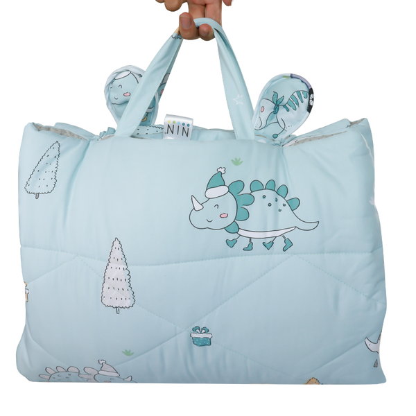 Dinosaurus - Bộ 5 món gấp gọn tiện lợi cho bé đi học Tencel cao cấp
