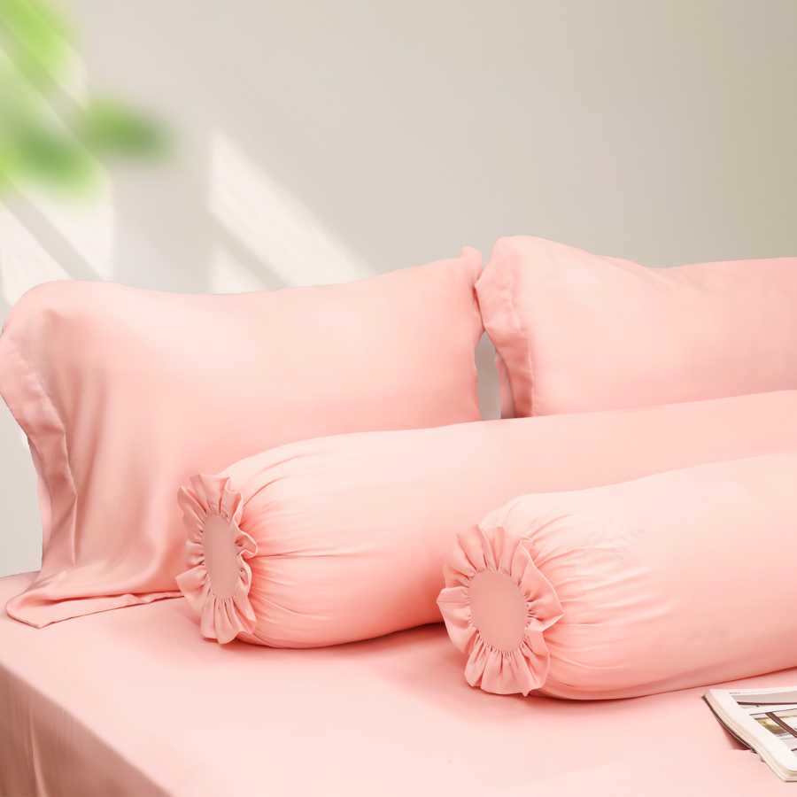 Bộ chăn ga gối Tencel NIN Florence màu Rose