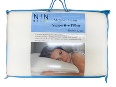 Gối hỗ trợ ngủ ngon Memory Foam Supportive cao su non NIN House 60x40x12cm