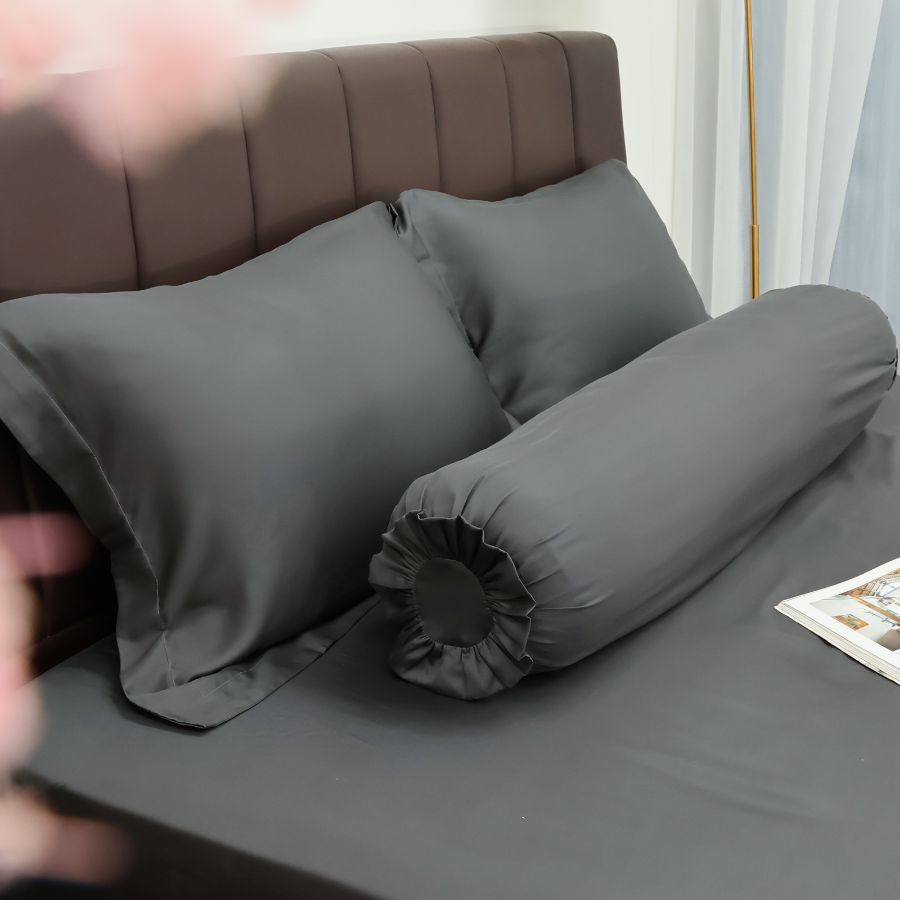Bộ chăn ga gối Tencel NIN Florence Black Sand