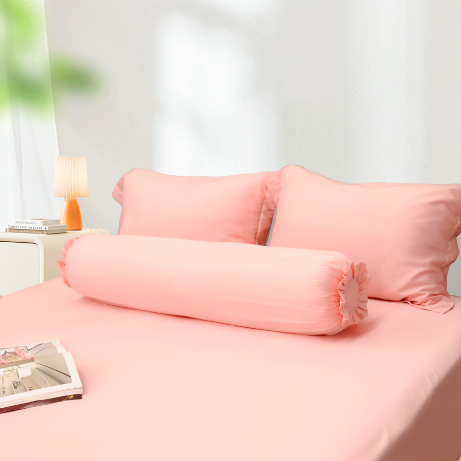 Bộ chăn ga gối Tencel NIN Florence màu Rose