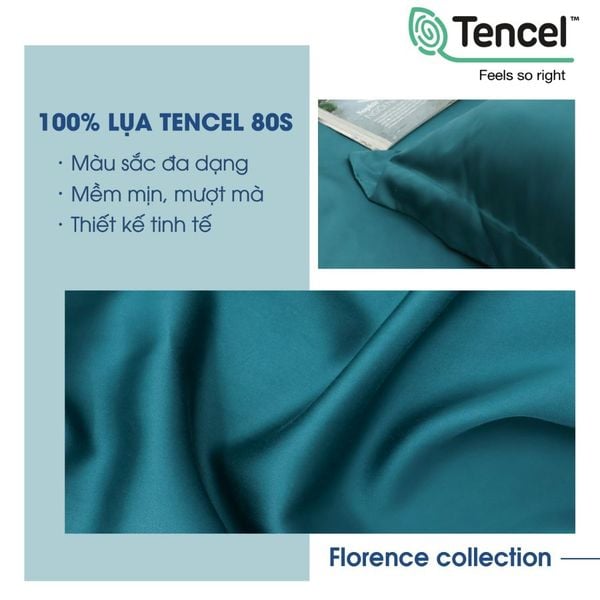 Bộ chăn ga gối Tencel NIN Florence Harbor Blue
