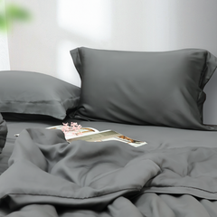 Bộ chăn ga gối Tencel NIN Florence Black Sand