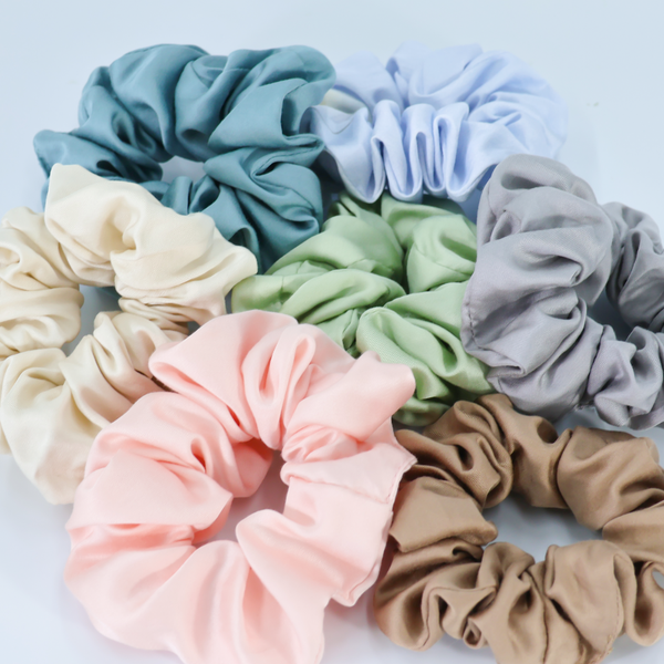 Bộ 3 món bịt mắt lụa, cột tóc, túi đựng chất liệu vải Tencel